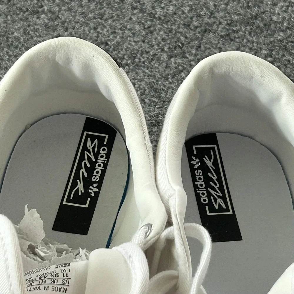 Adidas Shoes Womens Size 11 White Sleek Lo W Canvas Rainbow Logo Sneakers FW2442